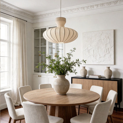 Pendant Light White Japanese Silk Fabric Ceiling Light