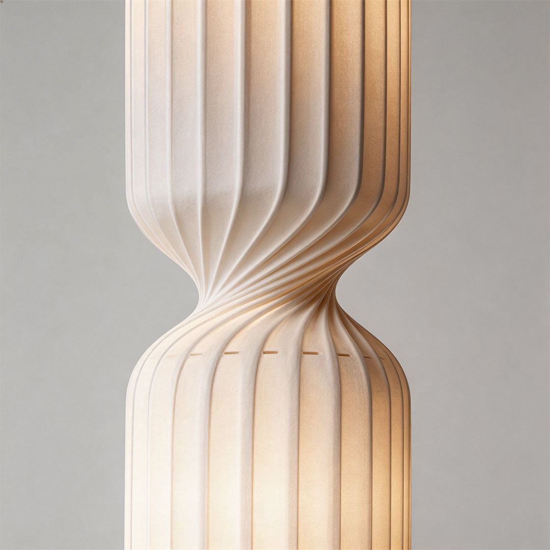 Cylinder Pendant Lighting Wabi-Sabi Style Silk Fabric Ceiling Light