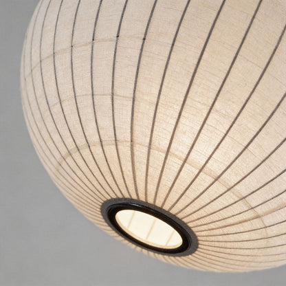 Pendant Light with White Shade French Creative Silk LED Ceiling Light