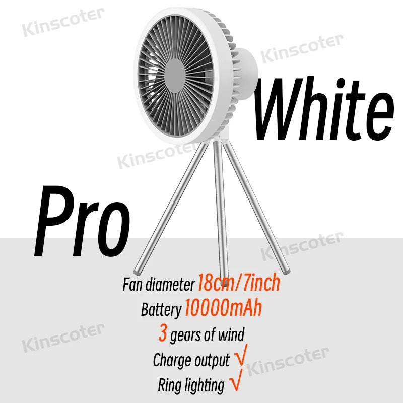 Camping Fan with Power Bank LED Lighting