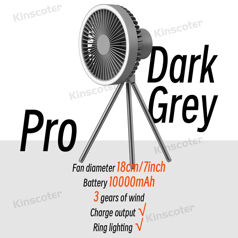 Camping Fan with Power Bank LED Lighting