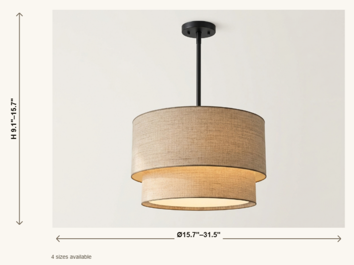Dimension drawing — Beck Linen Chandelier
