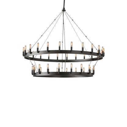 Black Iron Chandelier American Rustic Round Ceiling Light