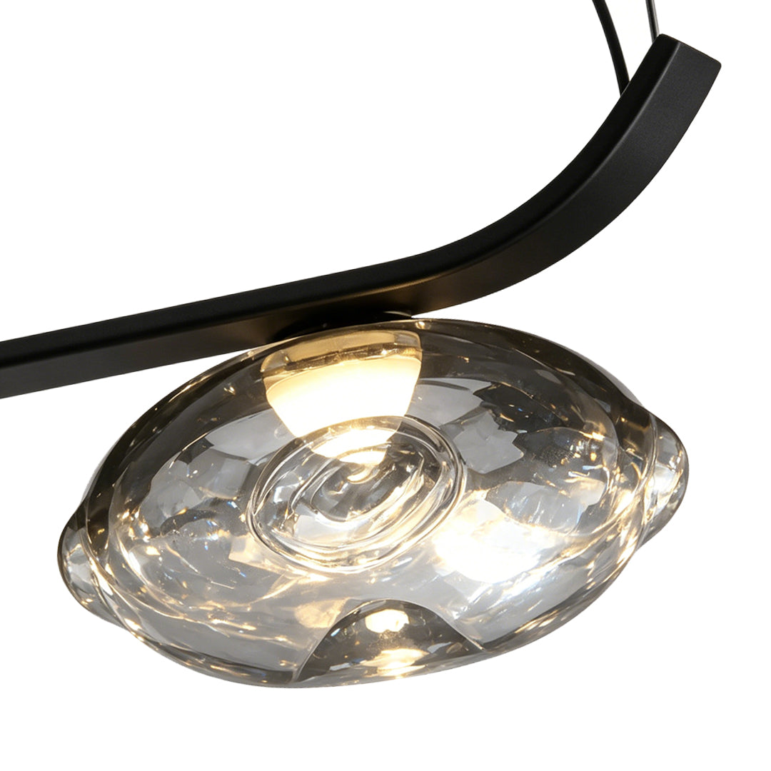 Black Wrought Iron Chandelier Minimalist Style Luxury Ceiling Light
