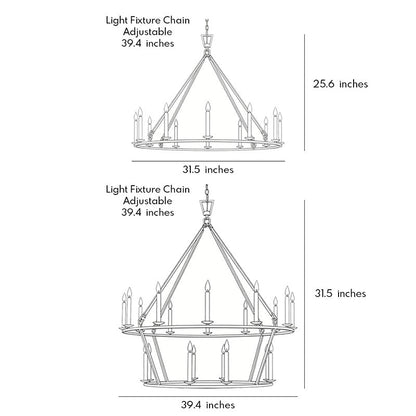 Candles Chandelier American Retro Style Metal Ceiling Light