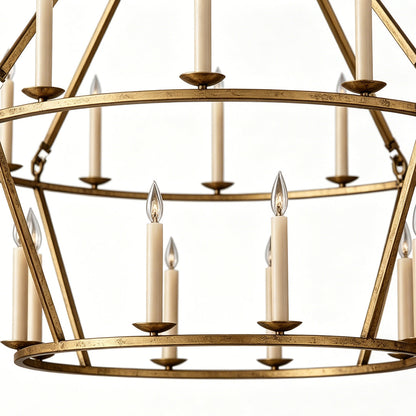 Candles Chandelier American Retro Style Metal Ceiling Light
