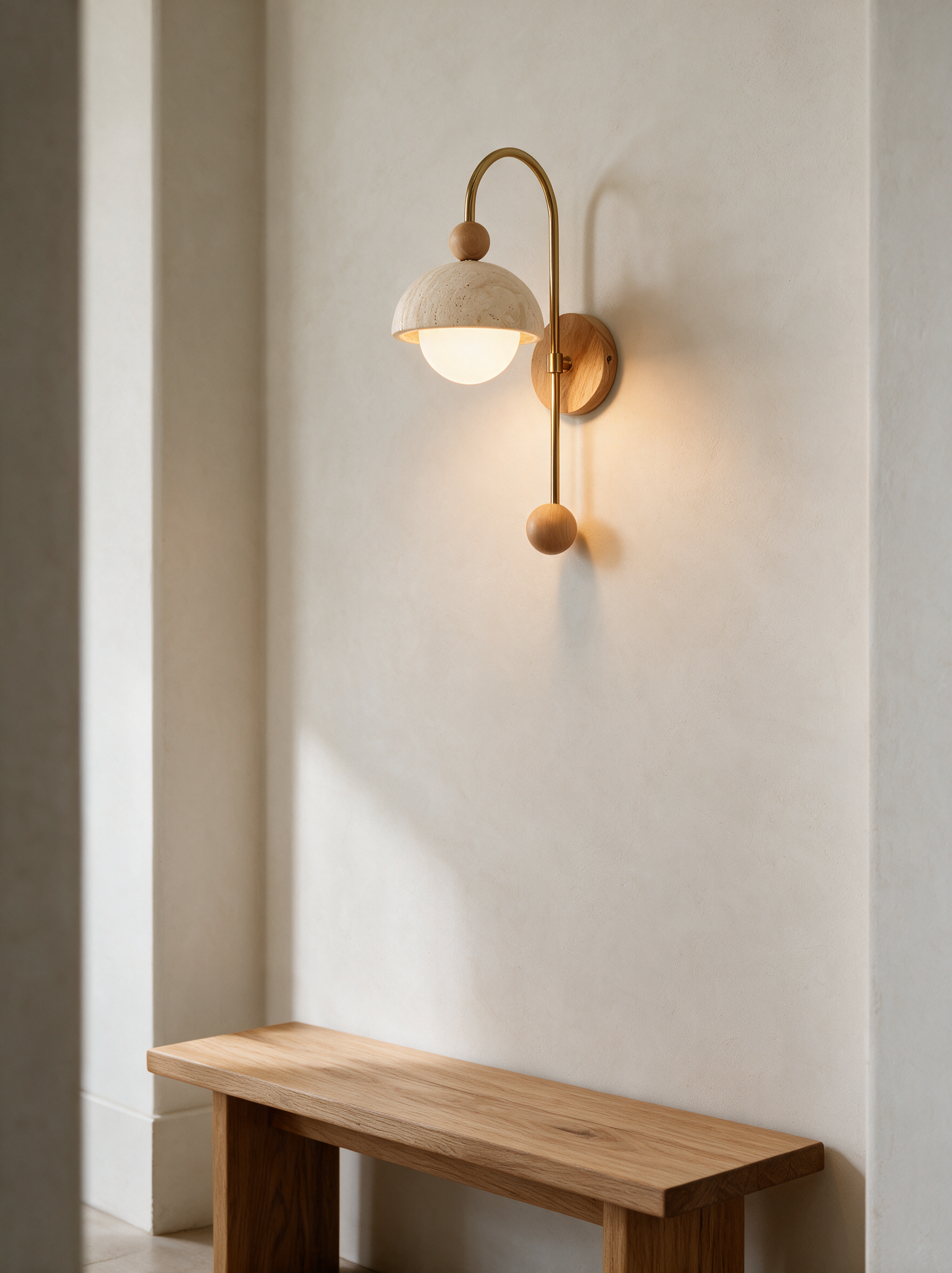 AIR HAVEN Travertine Dome Reading Sconce - Signature Lifestyle