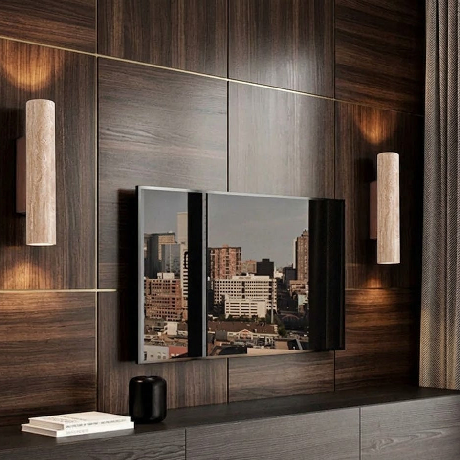 Travertine Column Sconce