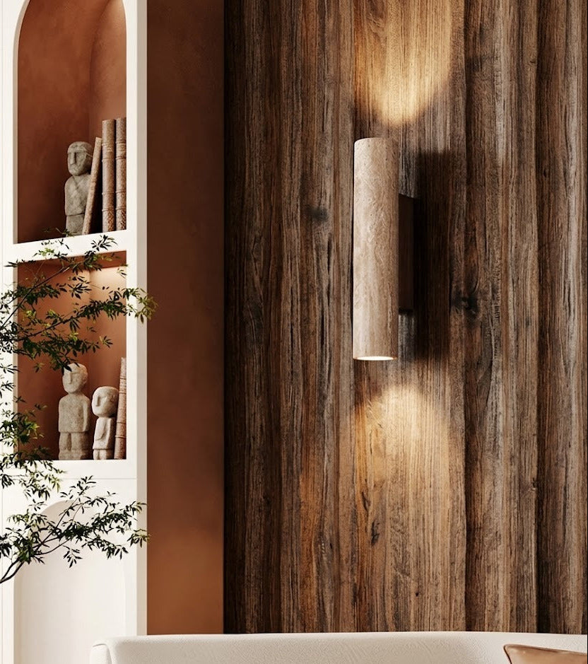 Travertine Column Sconce