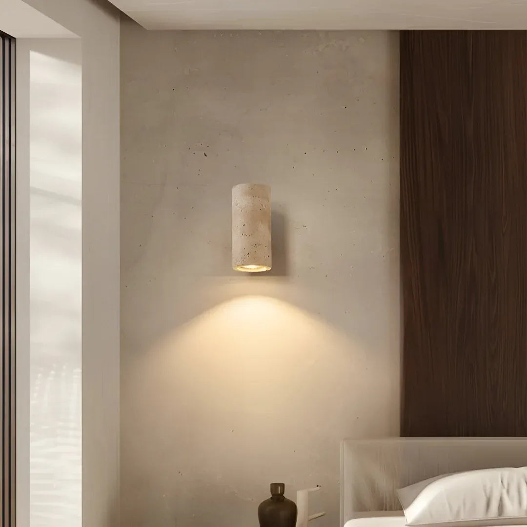 Travertine Column Sconce