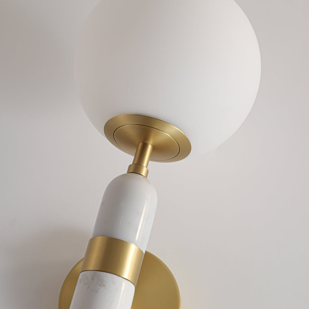 Gold Wall Sconce Lighting Modern Minimalist Marble Brass Lamp