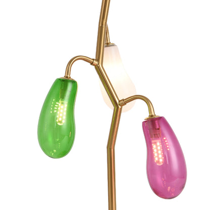 Colored Glass Table Lamp French Style Multi-light Lamp