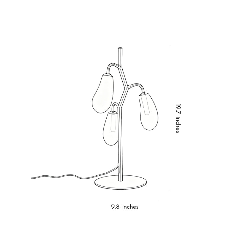 Colored Glass Table Lamp French Style Multi-light Lamp