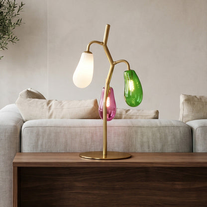 Colored Glass Table Lamp French Style Multi-light Lamp