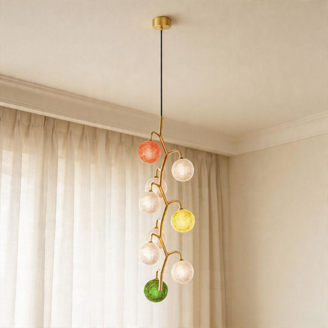 Coloured Glass Chandelier Modern Creative Vintage Ceiling Light