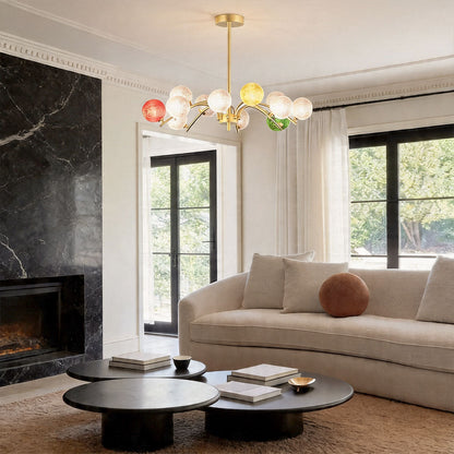 Coloured Glass Chandelier Modern Creative Vintage Ceiling Light