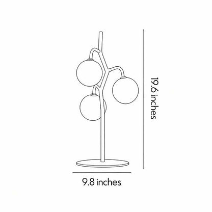 Coloured Glass Table Lamps French Style Three-Head Light