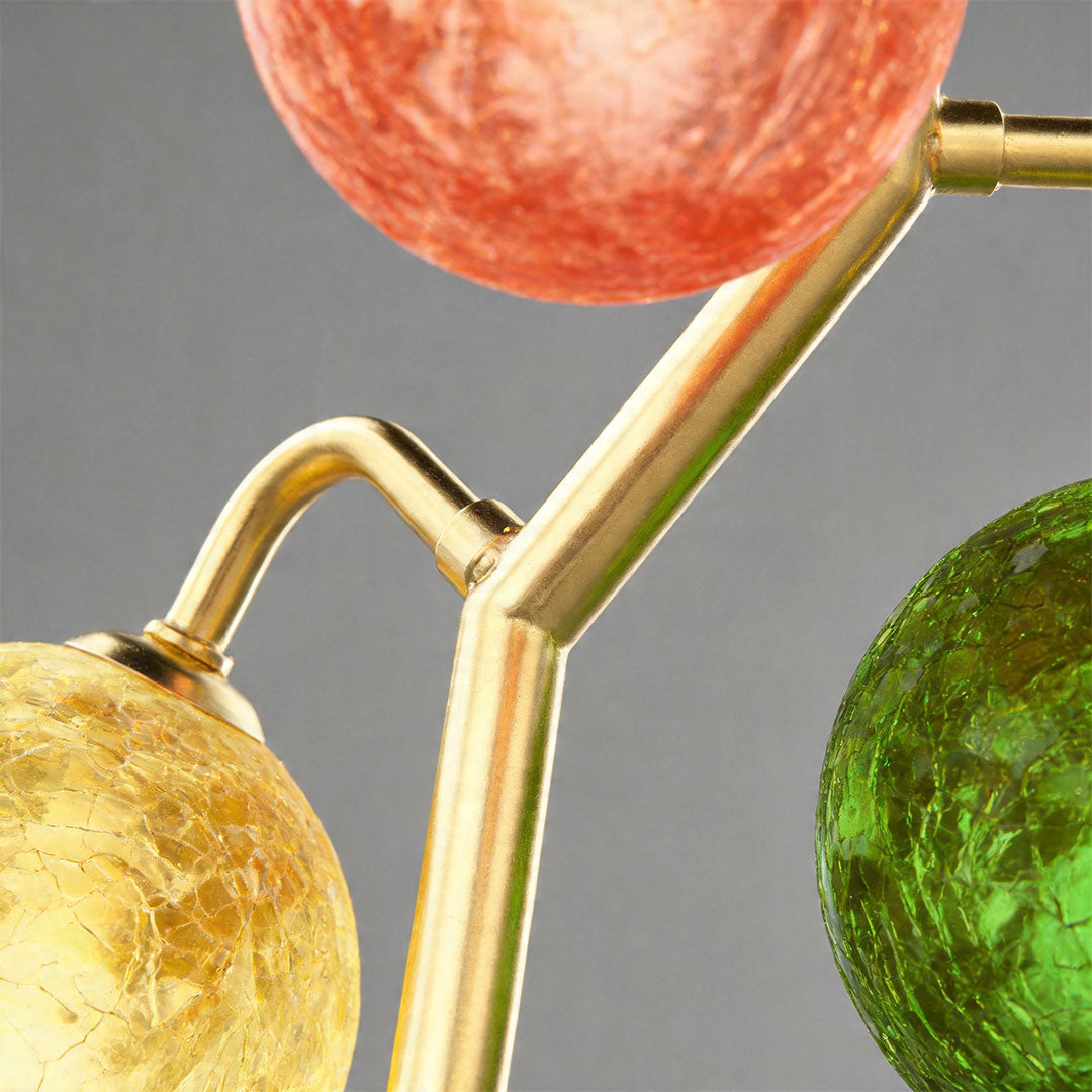 Coloured Glass Table Lamps French Style Three-Head Light