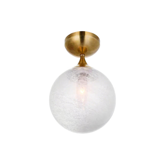 Globe Flush Mount Ceiling Light | Copper & Chrome, Single or 3-Head, Dining Room