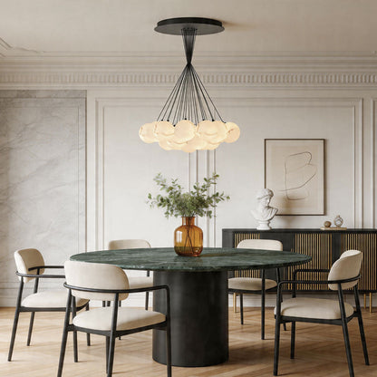 Modern Matte Black Chandelier Bubble Ball Ceiling Light