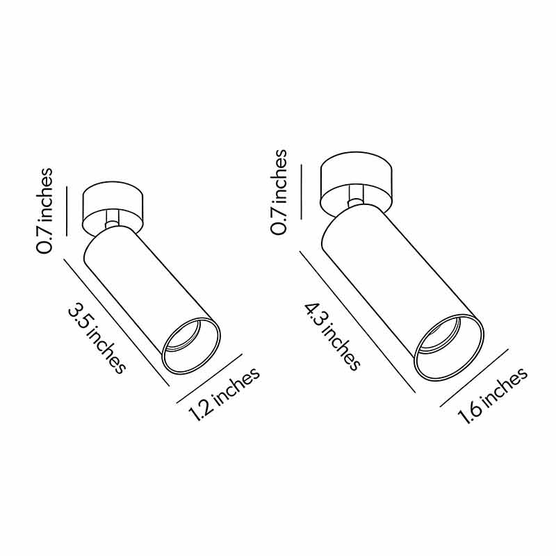 2 PCS Spotlight Light Fixture Silver Full-Spectrum LED Light