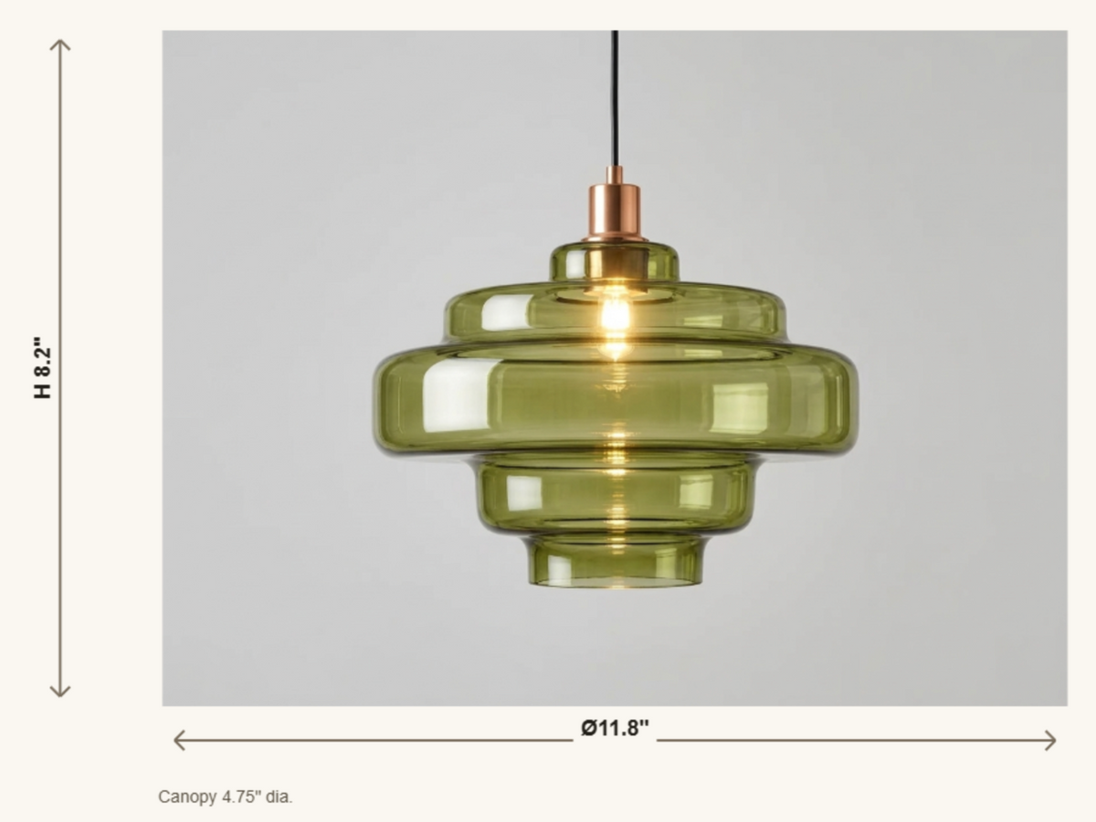 Dimension drawing — Elissa Tiered Pendant