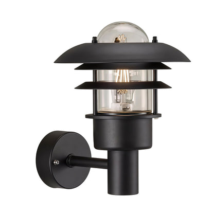 Farmhouse Outdoor Wall Sconce for Porch & Entryway | Black & Silver, Vintage Exterior Light
