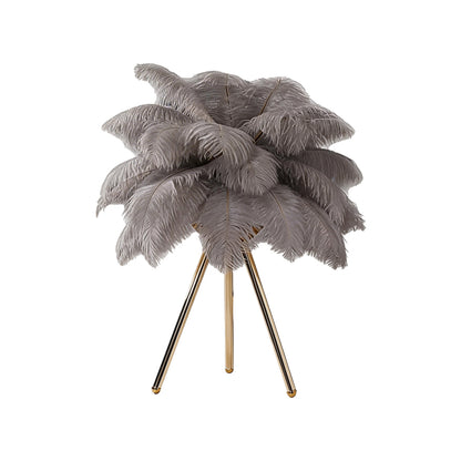 Feather Table Lamp Nordic Decor Tripod Bedside Lighting