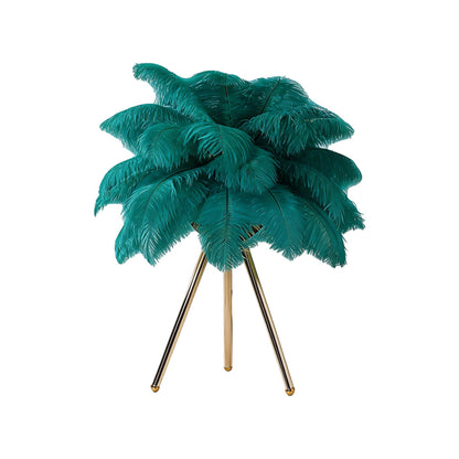 Feather Table Lamp Nordic Decor Tripod Bedside Lighting