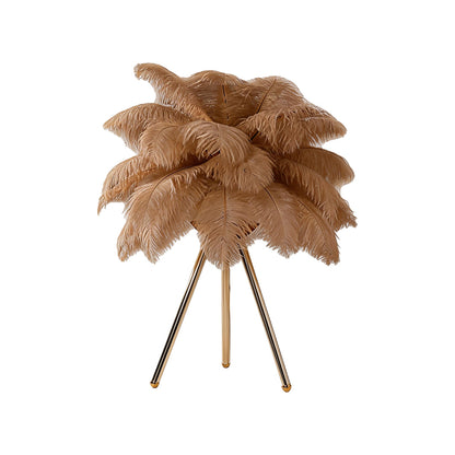 Feather Table Lamp Nordic Decor Tripod Bedside Lighting