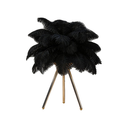 Feather Table Lamp Nordic Decor Tripod Bedside Lighting