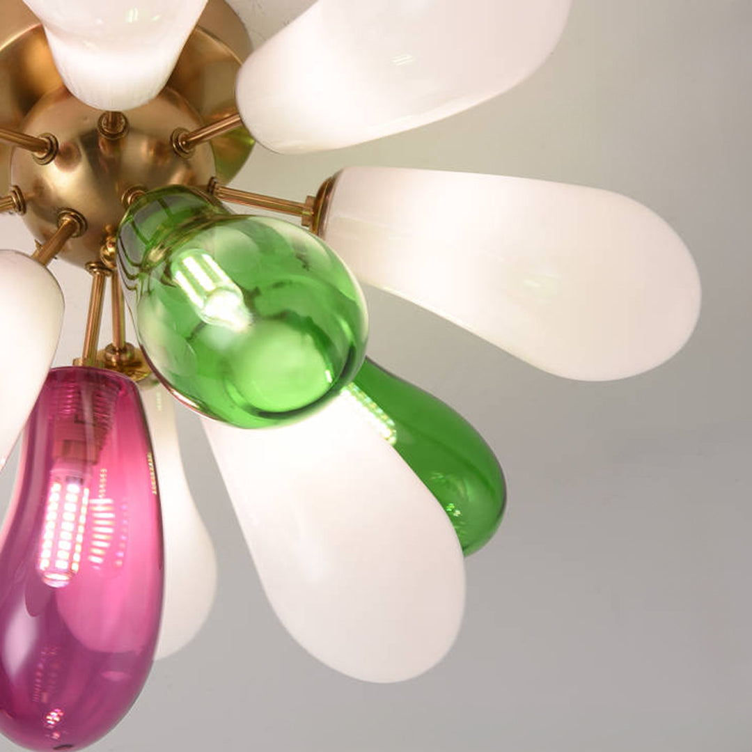 Flush Mount Stained Glass Light Fixtures Artistic Ceiling Light