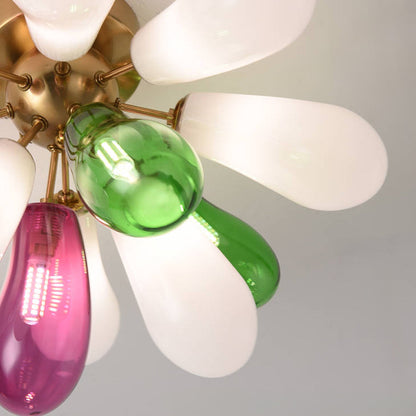 Flush Mount Stained Glass Light Fixtures Artistic Ceiling Light
