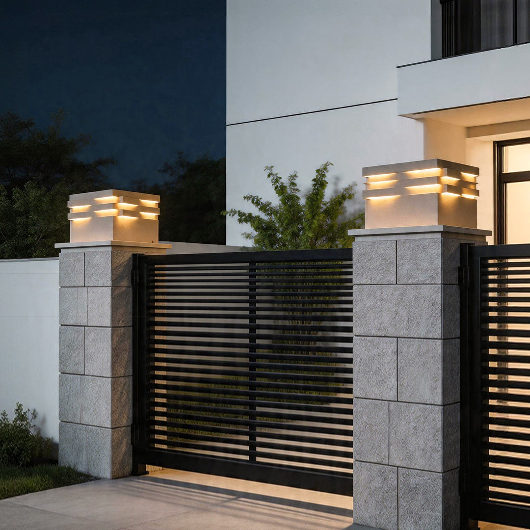 Gate Post Solar Pillar Light Modern Outdoor Landscape Light