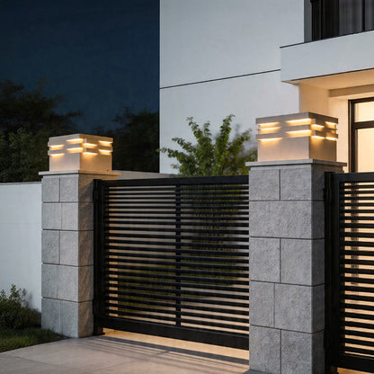 Gate Post Solar Pillar Light Modern Outdoor Landscape Light