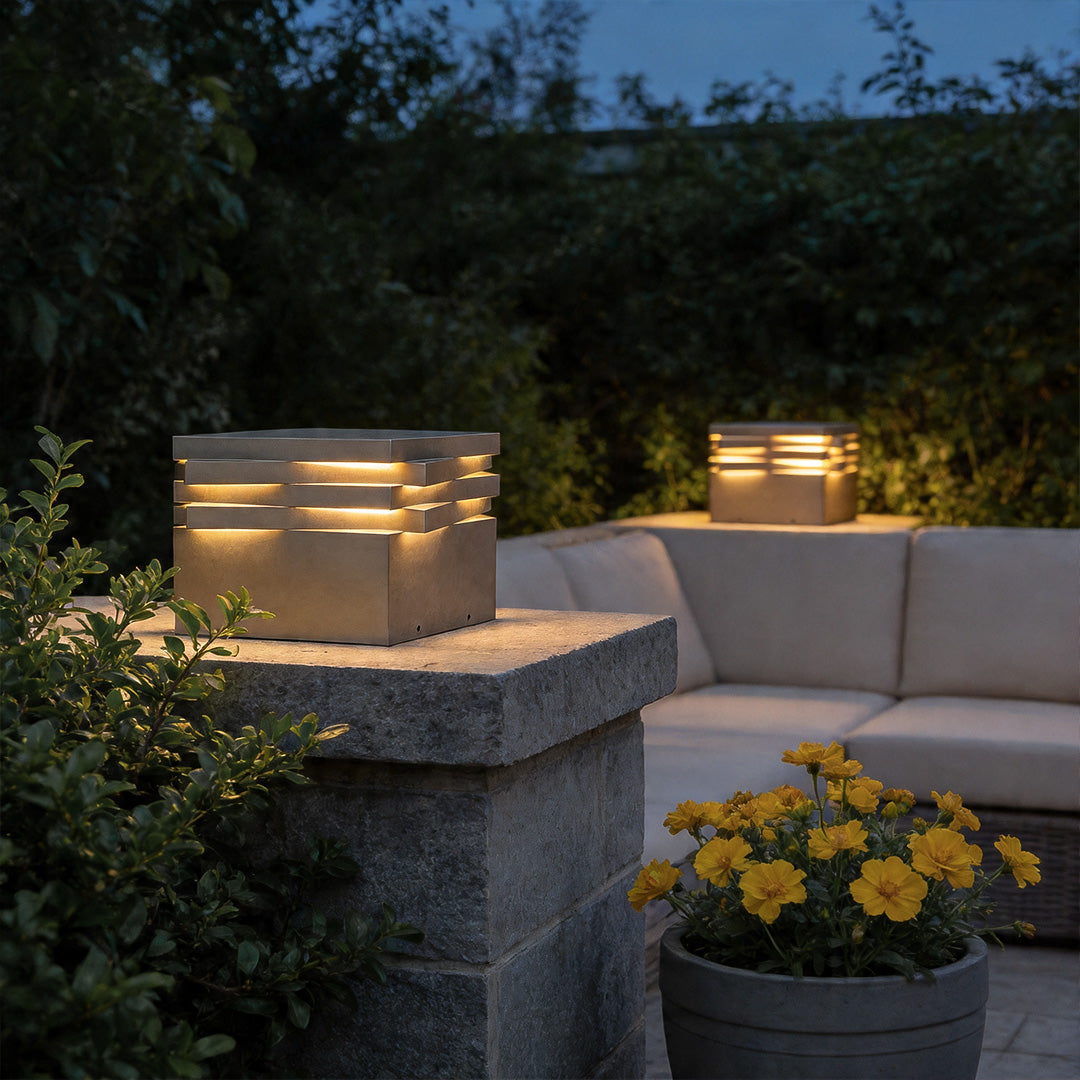 Gate Post Solar Pillar Light Modern Outdoor Landscape Light