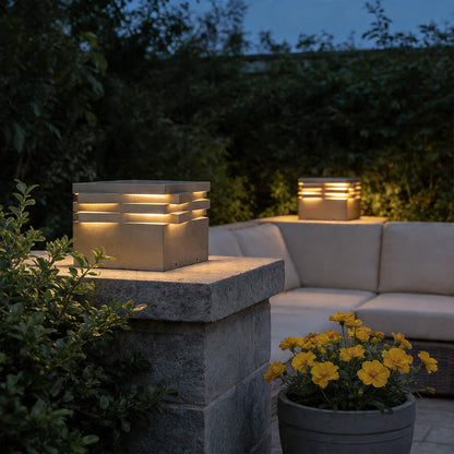 Gate Post Solar Pillar Light Modern Outdoor Landscape Light
