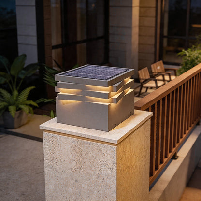 Gate Post Solar Pillar Light Modern Outdoor Landscape Light