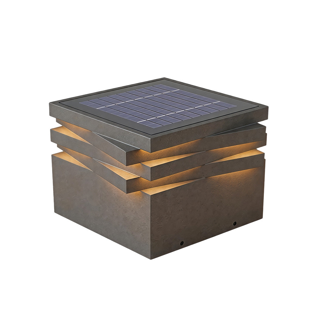 Gate Post Solar Pillar Light Modern Outdoor Landscape Light