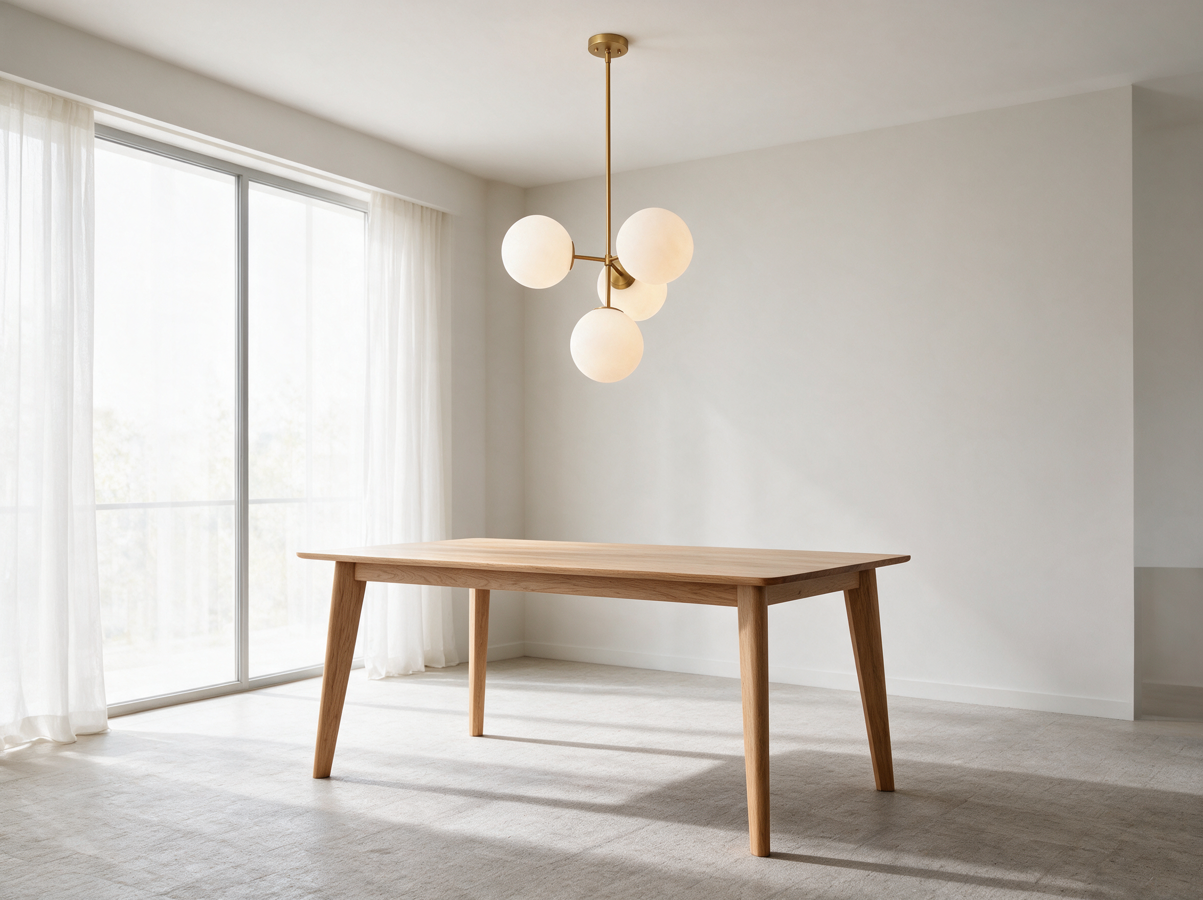 Glass Bubble Chandelier | Milky White Globe for Dining Room & Bedroom