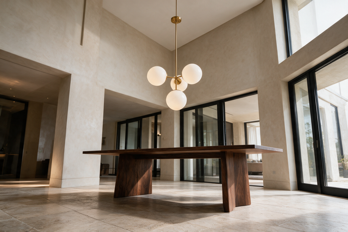 Statement Glass Bubble Chandelier for Luxury Dining Room & Great Room | Nordic Milky White Globe Fixture, High Ceiling, Designer