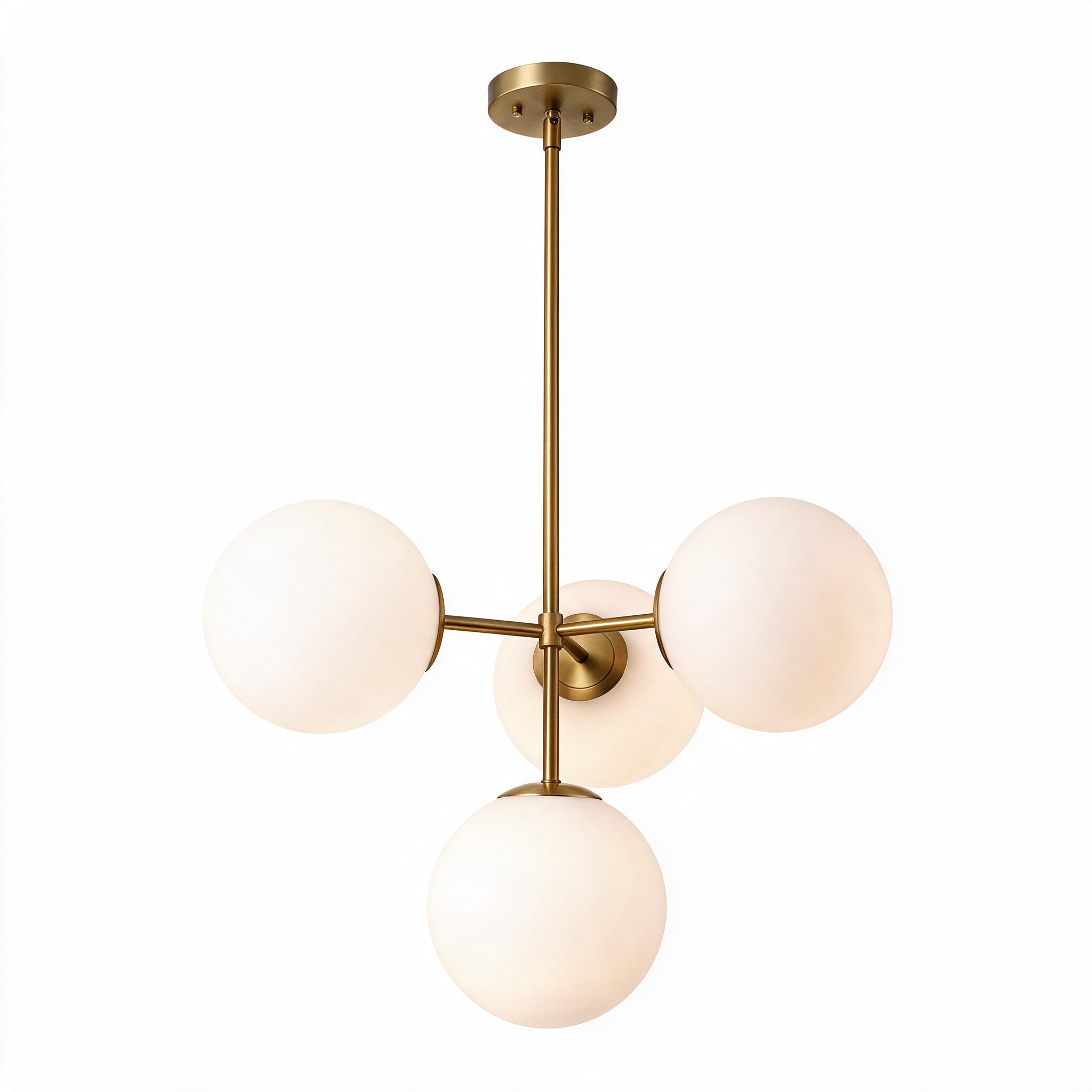 Statement Glass Bubble Chandelier for Luxury Dining Room & Great Room | Nordic Milky White Globe Fixture, High Ceiling, Designer