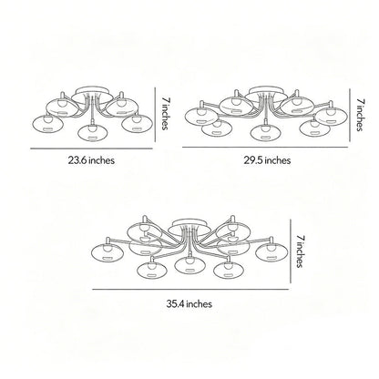 Glass Flush Mount Lighting Modern Creative LED Ceiling Light