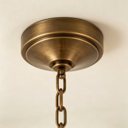 Gold Lantern Chandelier American Vintage Iron Ceiling Light