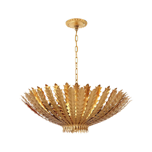 Gold Vintage Chandelier American Gold Leaf Decorate Ceiling Light