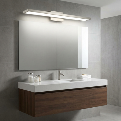 LED Backlit Vanity Light for Bathroom | Brushed Nickel, Dimmable, 3 Color Temps, 24 or 36 Inch