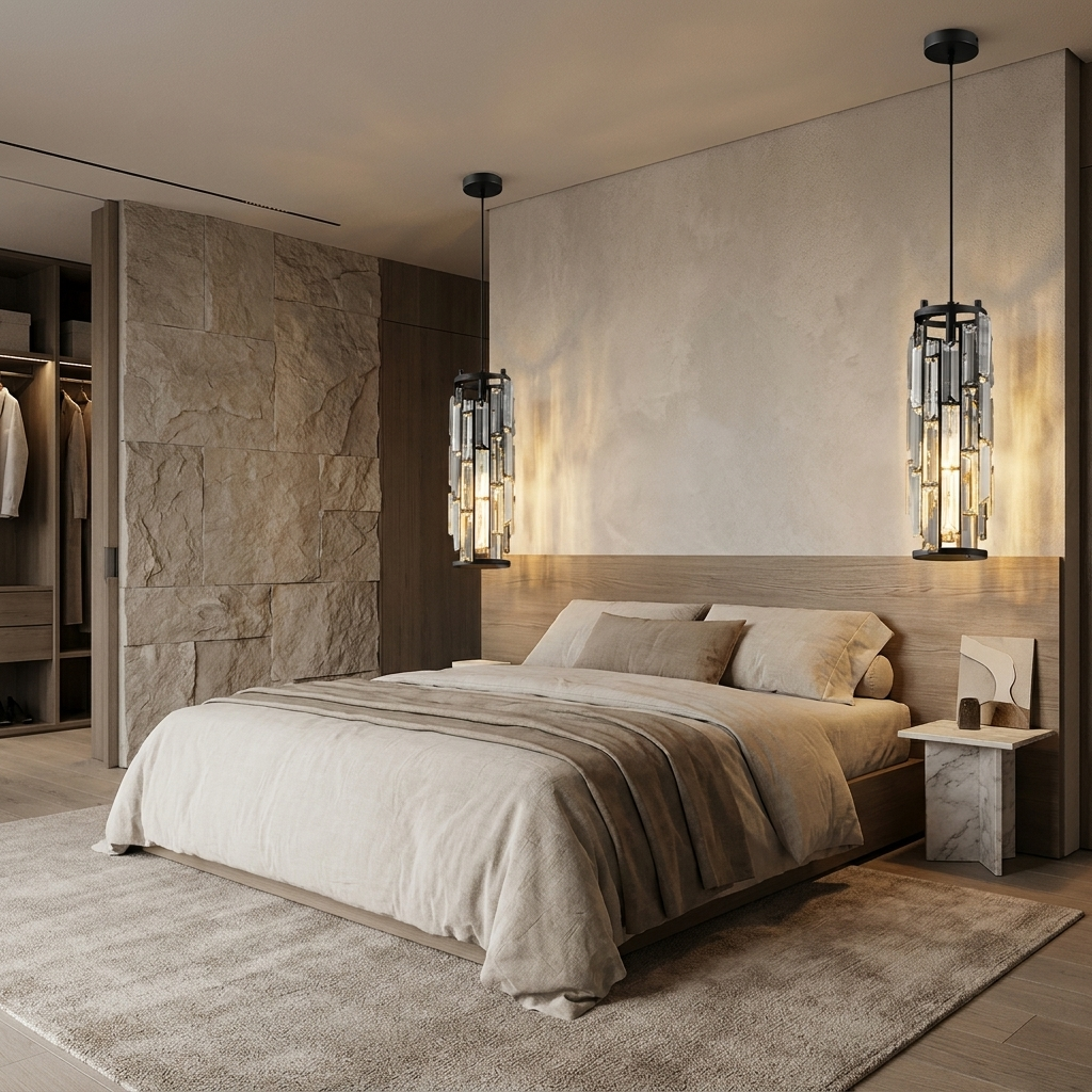 Crystal Pendant Light - Bedroom