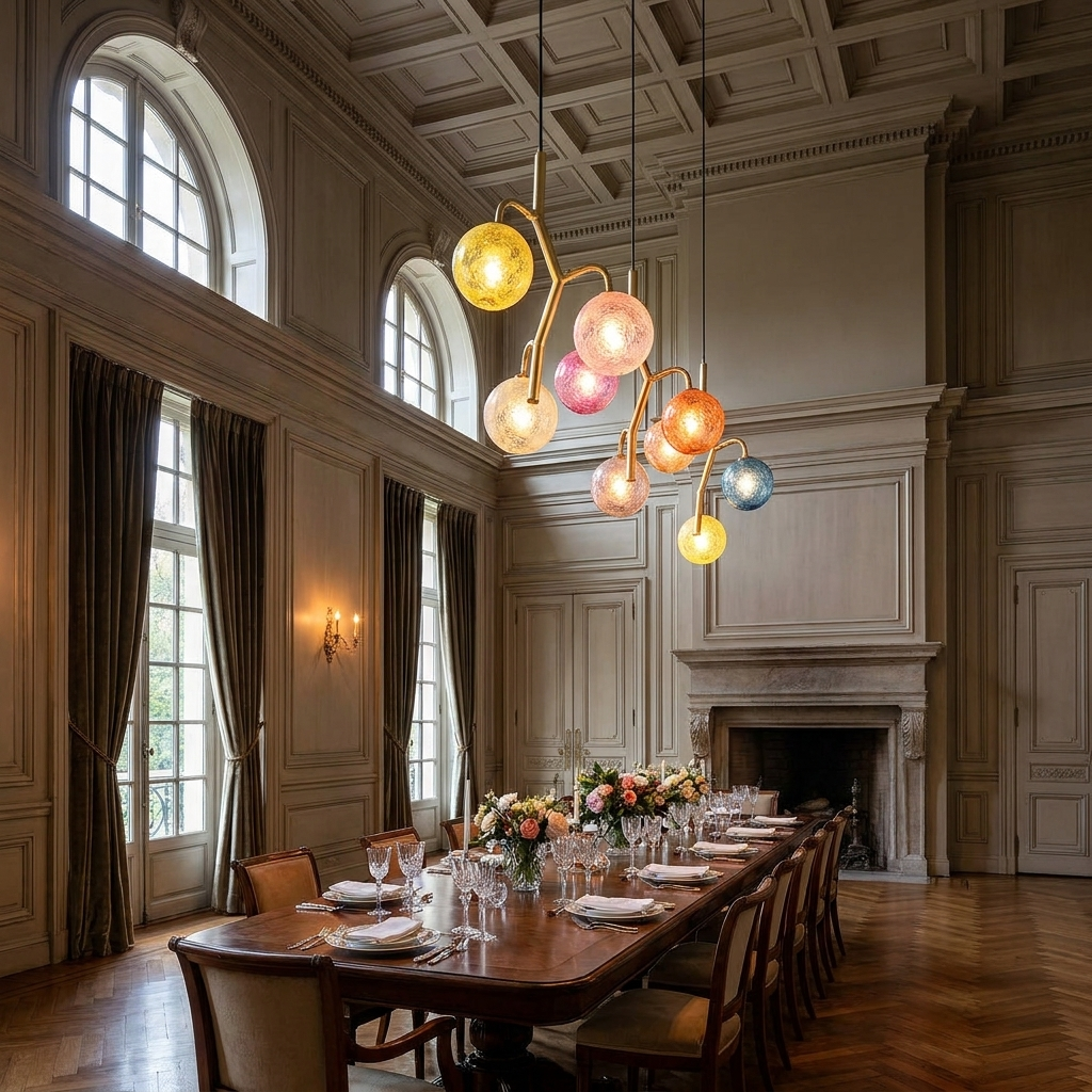 Colored Glass Branch Chandelier lifestyle 1