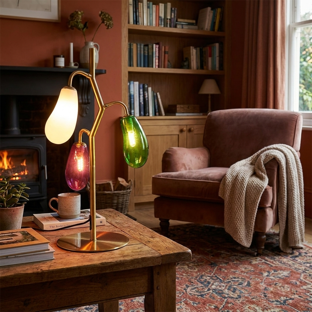 French Colored Glass Table Lamp lifestyle 1