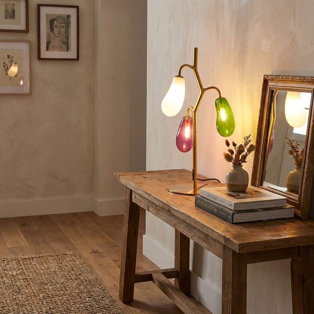 French Colored Glass Table Lamp lifestyle 4